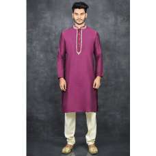 PLUM INDIAN ETHNIC MEN'S WEAR KURTA PAJAMA SET