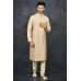 Coral Peach Jacquard Embroidered Ethnic Men’s Readymade Kurta Pajama