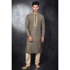 KHAKHI & BEIGE KURTA AND PAJAMA READY MADE SUIT