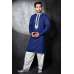 CLASSIC WHITE & BLUE READY MADE DESIGNER MEN'S KURTA SALWAR