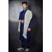 NAVY BLUE MENSWEAR ETHNIC KURTA PAJAMA & STOLE