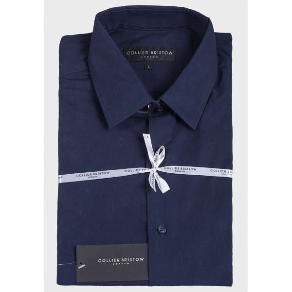 Navy Mens Classic Designer Collared Shirt