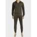 Olive Mens Fleece Lined Designer King Couture 2-Piece Tracksuit