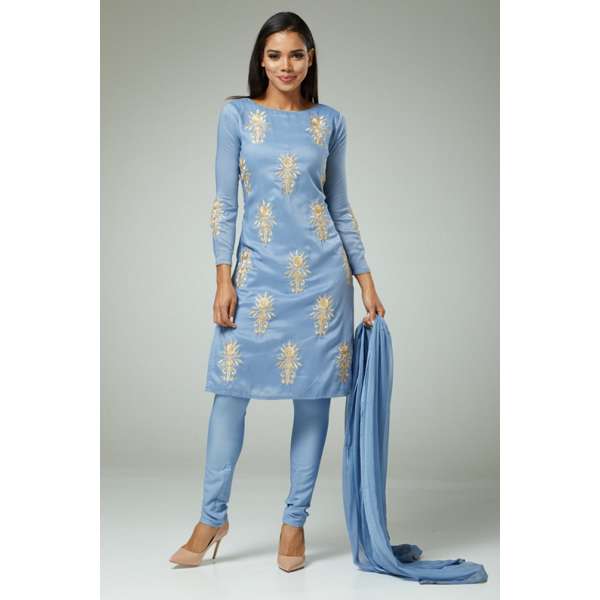 SERENITY BLUE INDIAN PARTY WEAR READYMADE SUIT
