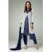 CLASSIC BLUE FLORAL PRINTED JACKET STYLE SALWAR SUIT