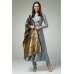 SILVER INDIAN ETHNIC PARTY WEAR SALWAR KAMEEZ WITH BANARSI DUPATTA