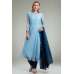 CLASSIC BLUE FLARED READYMADE SALWAR SUIT