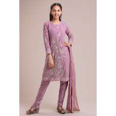 LILAC INDIAN WEDDING WEAR READYMADE GIRLS CHURIDAR SUIT