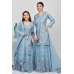 Dusty Blue Embroidered Designer Wedding Girls Lehenga