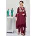 Maroon High Low Circular Girls Party Wear Suit