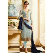 Sky Blue Designer Wedding Salwar Suit 