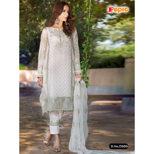 WHITE PAKISTANI DESIGNER SALWAR SUIT 