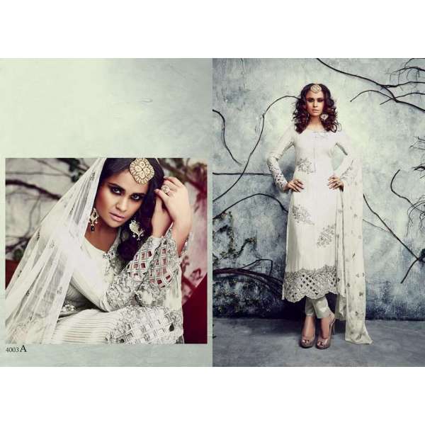 A4003 MUMTAZ SAJAWAT WHITE SALWAR KAMEEZ
