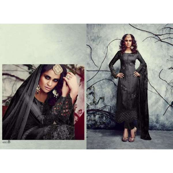 SJ4003B SAJAWAT SERIES GEORGETTE BLACK SALWAR KAMEEZ