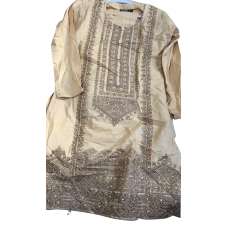 Beige Designer Embroidered Indian Girls Suit