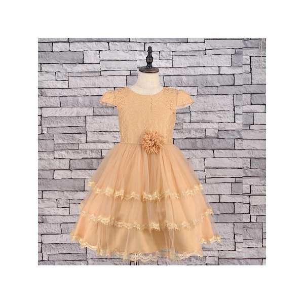 GIRLS ECRU TRIPLE TULLE DRESS (3-13 YEARS)