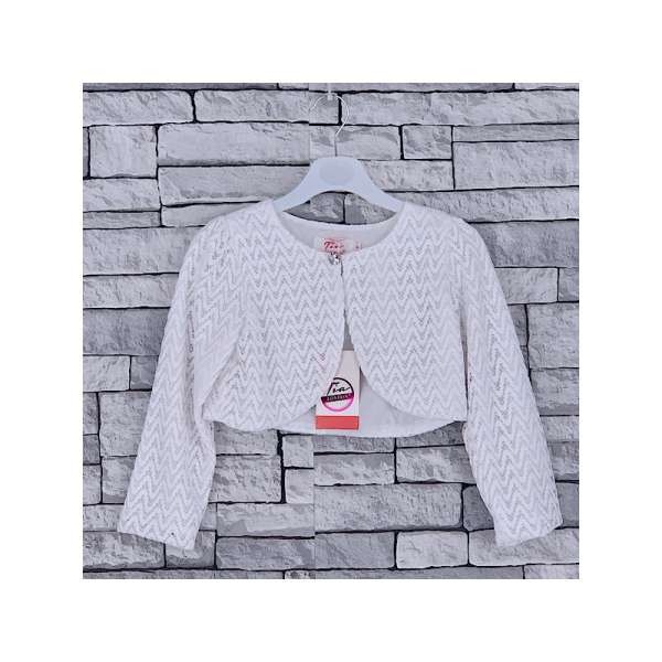 GIRLS IVORY CROP JACKET 4-13 YEARS