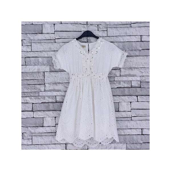 GIRLS IVORY LACE SKATER DRESS (4-14 YEARS)