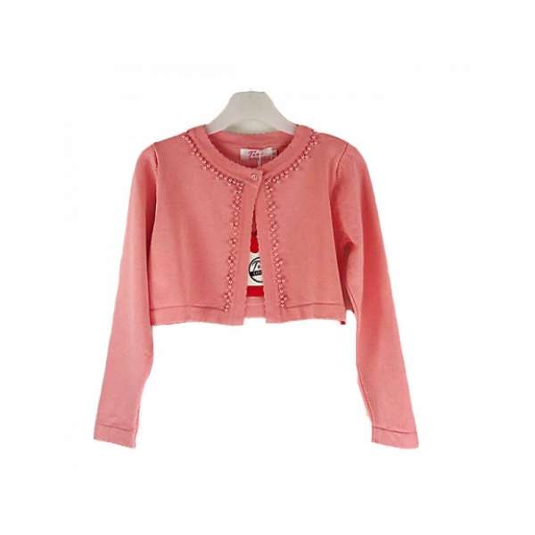 GIRLS KIDS PEACH DIAMANTE BOLERO