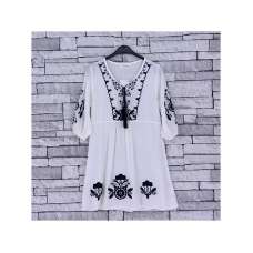 GIRLS WHITE KAFTAN DRESS (4-14 YEARS)