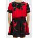 Girls Red and Black Floral Style Designer Party Play Suit 