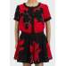 Girls Red and Black Floral Style Designer Party Play Suit 