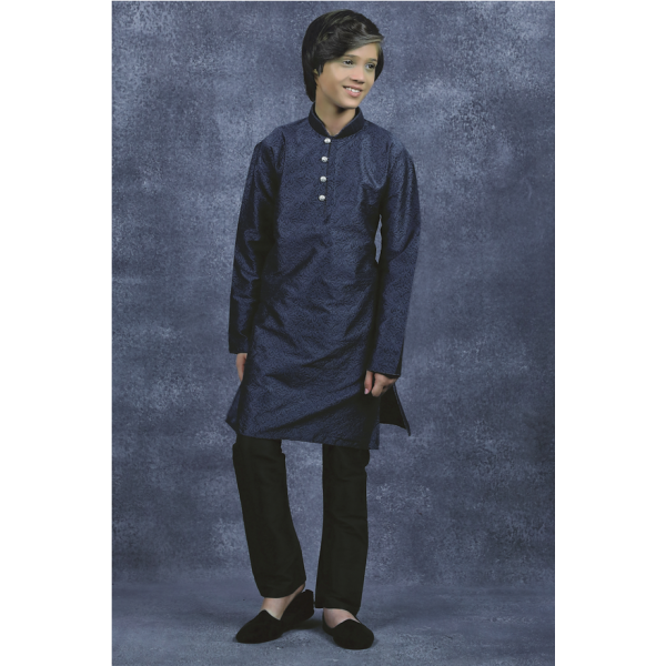 Boys Kurta Grey Kameez Black Shalwar For Eid Parties And Weddings
