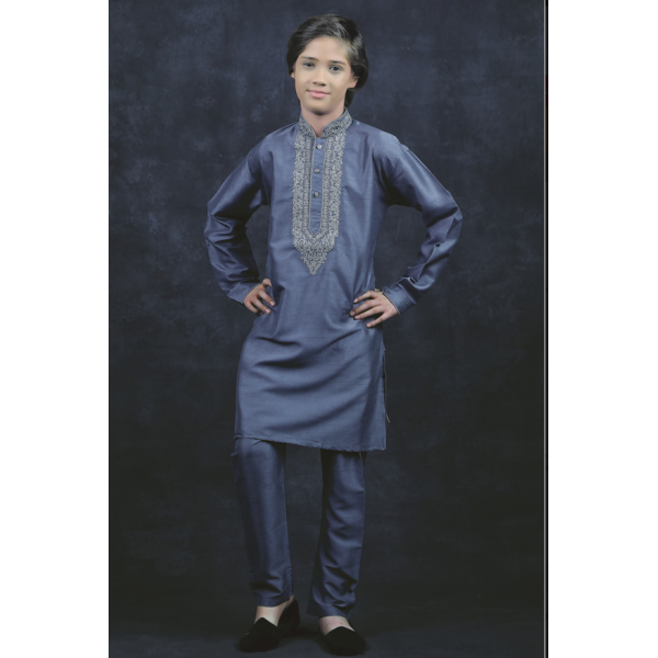 GREY CHILDREN READYMADE BOYS EID KURTA SHALWAR