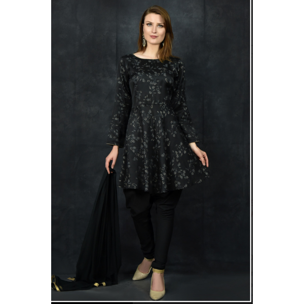 Black Women's Wear Readymade Frock Suit