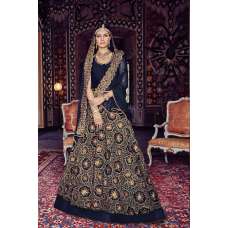 Navy Blue Heavy Embroidered Lehenga