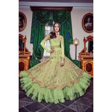 Green Traditional Indian Wedding Anarkali Lehenga