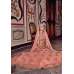 Peach Zari & Thread Embroidered Indian Bridal Lehenga