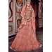 Peach Zari & Thread Embroidered Indian Bridal Lehenga