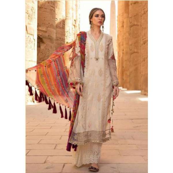 CREAM EMBROIDERED PAKISTANI DESIGNER READYMADE SUIT