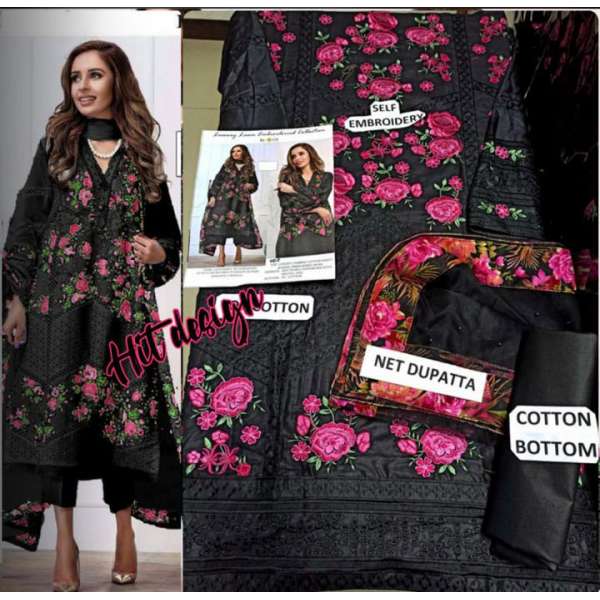 Black Heavy Embroidered Pakistani Style Suit