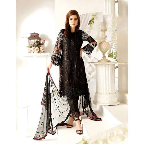 Black Pakistani Designer Georgette Evening Wear Salwar Suit