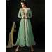 BROWN AND GREEN MUGDHA GEORGETTE ANARKALI JACKET STYLE SUIT