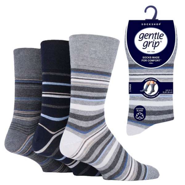MENS GENTLE GRIP SOCKS SEA BREEZE