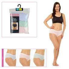 LADIES 3 PACK FULL BRIEFS PASTEL
