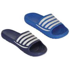 MENS STRAP LINES POOL SLIDERS