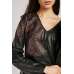 Black Floral Printed Girl Leather Dress Party Outfit