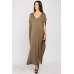 BROWN LOOSE JERSEY KAFTAN DRESS
