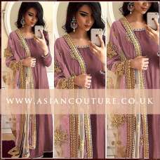 PINK ANARKALI DRESS WITH EMBROIDERED DUPATTA 