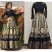 BLACK FLORAL PARTY WEAR DESIGNER INDO WESTERN STYLE ANARKALI GOWN