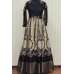 BLACK FLORAL PARTY WEAR DESIGNER INDO WESTERN STYLE ANARKALI GOWN