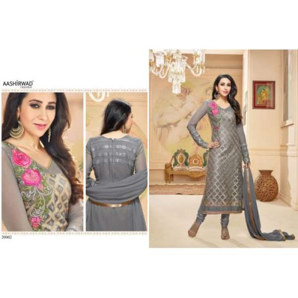 LILAC GRAY AASHIRWAD KARISHMA KARPOOR SALWAR KAMEEZ SUIT
