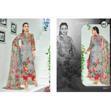 Grey Printed Lawn Salwar Suit 