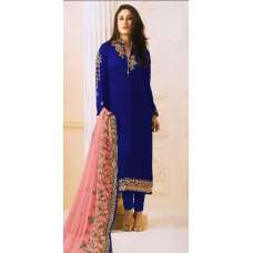 SAILOR BLUE GREEN SATIN GEORGETTE SUIT WITH HEAVY WORK DUPATTA