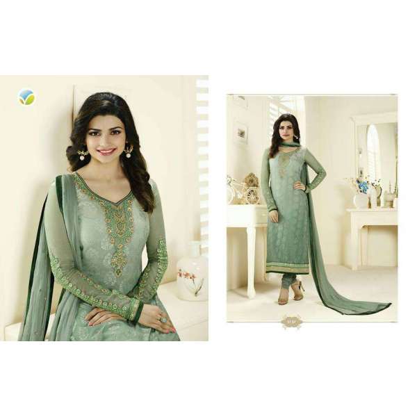 K3127 GREEN KASEESH PRACHI MAGICAL BRASSO SUIT