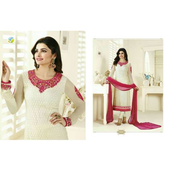 K3123 CREAM KASEESH PRACHI MAGICAL BRASSO SUIT